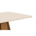 Ver imagem 5 de Mesa P/ Cozinha Kiara C/ Tampo Madeirado C/ Vidro Curvo 120x90cm Freijo/off White - Dj Móveis