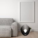 Ver imagem 4 de Abajur Grande de Chão PANDORA MDF Luminária -:Preto/85x80cm