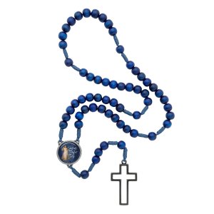 Terço Jesus Misericordioso Azul Madeira 8 Mm Fornecedor 1 04.08169