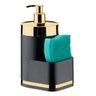 Dispenser Detergente 500ml Esponja Compacto Reforçado Pia Preto/dourado - 1