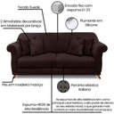 Ver mais imagens de Sofa 3 Lugares Retro Polo 200cm com Almofada Suede 1102 Ezz 1102