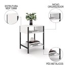 Ver imagem 3 de Mesa de Cabeceira Estilo Industrial Plaza L03 Branco - Mpozenato