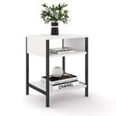 Ver imagem 1 de Mesa de Cabeceira Estilo Industrial Plaza L03 Branco - Mpozenato