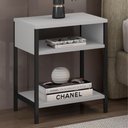 Ver imagem 2 de Mesa de Cabeceira Estilo Industrial Plaza L03 Branco - Mpozenato