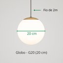 Ver imagem 2 de Luminária Pendente Lustre Vidro Globo 20cm 1782 Prelúdio