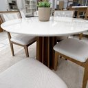 Ver imagem 3 de Conjunto Mesa de Jantar Kit Mesa + Cadeiras 4 Lugares Tampo MDF Freijó Bege Rústico 115cm Dalla