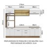 Armário de Cozinha Completa 270cm Rustic Branco Agata Madesa 03 - 4
