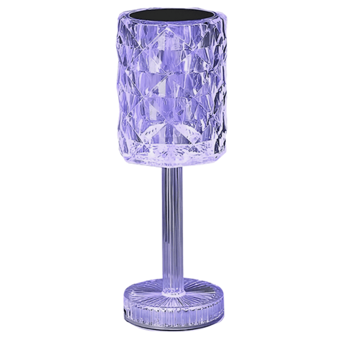 Luminária de Mesa Abajur Cristalina 26cm Led 3w Rgb Recarregável Embu Led