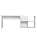 Ver mais imagens de Escrivaninha Mesa Escritório em L Office Nt 2060 2 Gavetas 3 Nichos 148,6cm Branco New