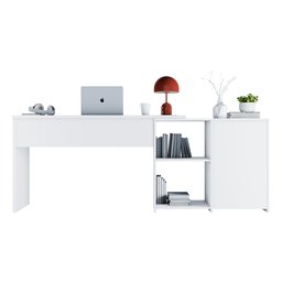 Mesa de Escritório em L 2 Gavetas 3 Nichos Office NT 2060  - 11