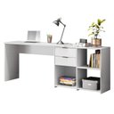 Ver imagem 6 de Escrivaninha Mesa Escritório em L Office Nt 2060 2 Gavetas 3 Nichos 148,6cm Branco New