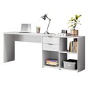 Ver imagem 6 de Escrivaninha Mesa Escritório em L Office Nt 2060 2 Gavetas 3 Nichos 148,6cm Branco New