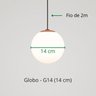 Luminária Pendente Lustre Vidro Globo 14cm 1703 Prelúdio - 2