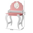 Ver imagem 4 de Mini Penteadeira Infantil com Espelho Borboleta Rosa 100% Mdf Valen