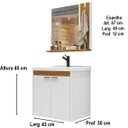 Ver imagem 3 de Conjunto Armário Gabinete com Cuba e Espelho para Banheiro Pallas Branco