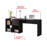 Mesa de Escritório em L 2 Gavetas 3 Nichos Office NT 2060  - 7