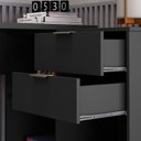 Ver imagem 6 de Escrivaninha Mesa Escritório em L Office Nt 2060 2 Gavetas 3 Nichos 148,6cm Preto Tx