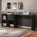 Ver imagem 4 de Escrivaninha Mesa Escritório em L Office Nt 2060 2 Gavetas 3 Nichos 148,6cm Preto Tx