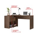 Ver mais imagens de Mesa de Escritório em L Office NT 2060 2 Gavetas 3 Nichos 148,6cm Nogal Trend