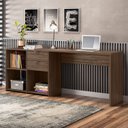 Ver imagem 2 de Mesa de Escritório em L Office NT 2060 2 Gavetas 3 Nichos 148,6cm Nogal Trend