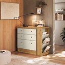 Ver mais imagens de Escrivaninha Mesa Escritório em L Retrátil com Cômoda Módulos e Complementos 3 Gavetas 91,3cm Fr