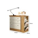 Ver imagem 5 de Escrivaninha Mesa Escritório em L Retrátil com Cômoda Módulos e Complementos 3 Gavetas 91,3cm Freijo