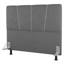 Ver imagem 1 de Cabeceira Cama Box Casal Queen Size Amber 160cm Estofada Linho Cinza - Desk Design