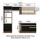 Ver imagem 6 de Armário de Cozinha Completa 270cm Rustic/Preto/Crema Jade Madesa 08