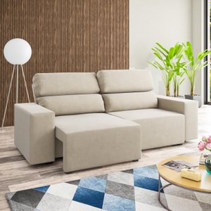 Sofá Retrátil e Reclinável 3 Lugares 2m Veludo Lion