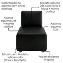 Ver imagem 5 de Sofá Chaise Modular Block 74x153 Pes Madeira Courino Tcs 724 Moll