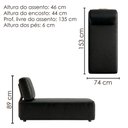 Ver imagem 3 de Sofá Chaise Modular Block 74x153 Pes Madeira Courino Tcs 724 Moll