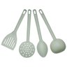 Conjunto Utensílios de Cozinha Plástico Kit Jogo Colher Concha Escumadeira Espátula Verde Menta - 1