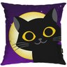 Capa para Almofada 43x43cm Halloween 106 Gato Preto Belchior - 1