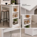 Ver imagem 3 de Balcão Bancada Cozinha Ilha Gourmet Americana 90cm 3 Prateleiras Branco - Mademovel