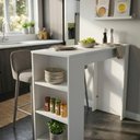 Ver imagem 7 de Balcão Bancada Cozinha Ilha Gourmet Americana 90cm 3 Prateleiras Branco - Mademovel
