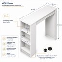 Ver imagem 4 de Balcão Bancada Cozinha Ilha Gourmet Americana 90cm 3 Prateleiras Branco - Mademovel