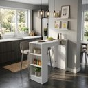 Ver imagem 6 de Balcão Bancada Cozinha Ilha Gourmet Americana 90cm 3 Prateleiras Branco - Mademovel