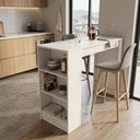 Ver imagem 1 de Balcão Bancada Cozinha Ilha Gourmet Americana 90cm 3 Prateleiras Branco - Mademovel