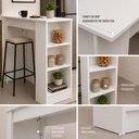 Ver imagem 5 de Bancada Ilha Gourmet Americana 90cm 2 Prateleiras Bologna Branco - Mademóvel