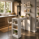 Ver imagem 6 de Bancada Ilha Gourmet Americana 90cm 2 Prateleiras Bologna Branco - Mademóvel