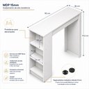 Ver imagem 4 de Bancada Ilha Gourmet Americana 90cm 2 Prateleiras Bologna Branco - Mademóvel