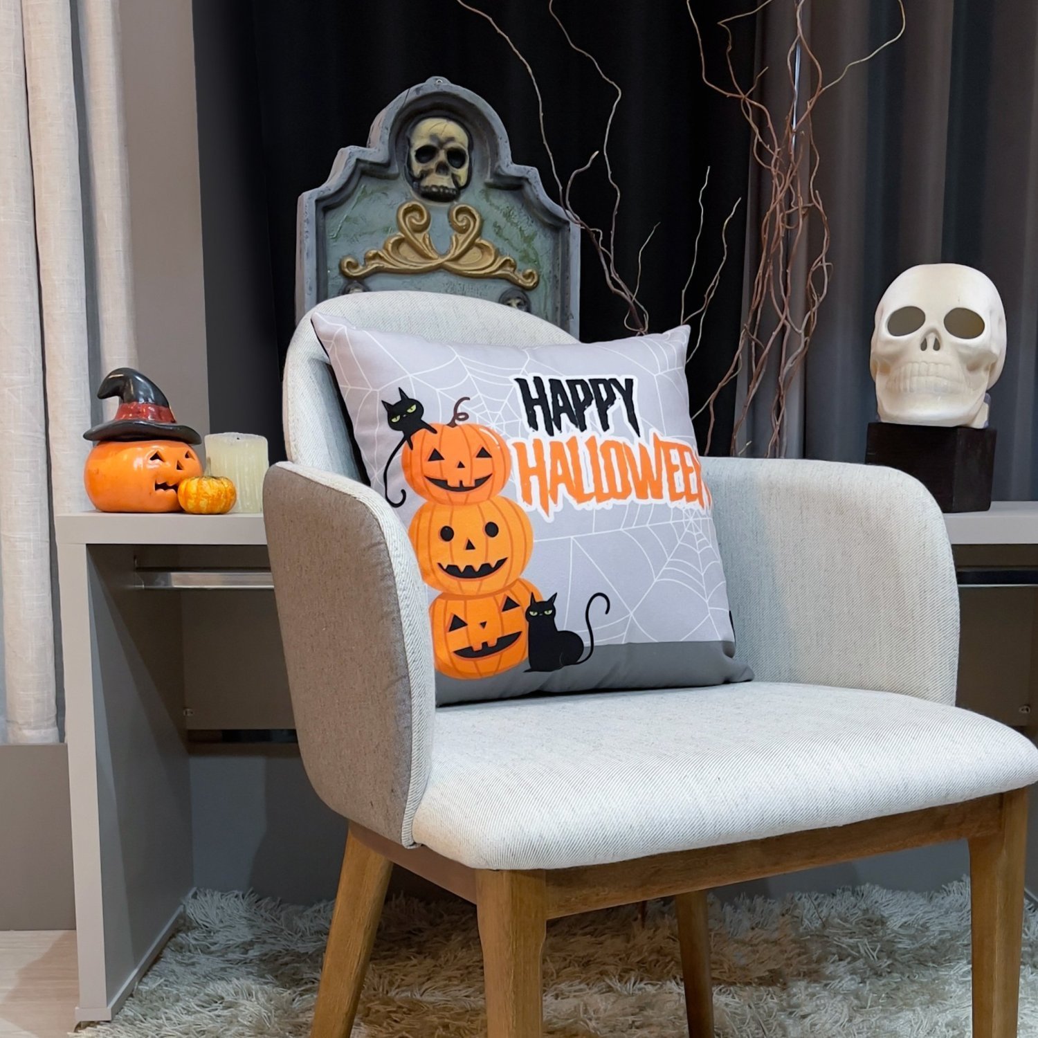 Capa para Almofada 43x43cm Halloween 110 Happy Belchior - 2