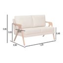 Ver imagem 5 de Kit 2 Poltronas + Namoradeira Mona Amber Base De Madeira Linho Bege