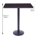 Ver imagem 4 de Mesa de Jantar Quadrada 70 cm Tampo Preto em MDP Base Zeta Bistrô