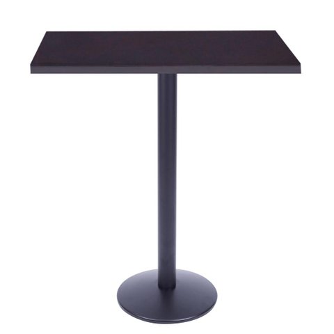 Mesa de Jantar Quadrada 70 cm Tampo Preto em MDP Base Zeta Bistrô