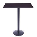 Ver imagem 1 de Mesa de Jantar Quadrada 70 cm Tampo Preto em MDP Base Zeta Bistrô