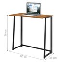 Ver imagem 2 de Mesa Industrial para Escritório Slim Asy Dobrável Preto e Canela