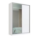 Ver imagem 1 de Guarda Roupa Solteiro com Espelho Branco 165x59,8x235cm 2 Portas de Correr Rc2002 Emovell
