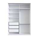 Ver imagem 2 de Guarda Roupa Solteiro com Espelho Branco 165x59,8x235cm 2 Portas de Correr Rc2002 Emovell