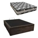 Ver imagem 2 de Cama Base Box Baú Casal Super Black Suede Marrom + Colchão Casal Super Black D33 28x138x188